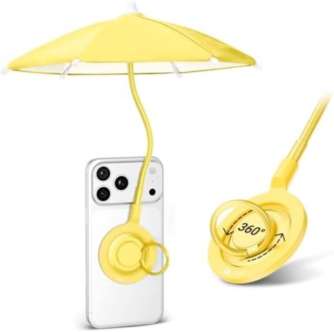 Phone Umbrella for Sun,Magnetic Cellphone SunShade Shield Umbrella,Universal Phone Sun Blocker Cover Visor for Beach Pool Accessories Travel Vacation Essentials Outdoor Video Photo Watching  Anti-Glare