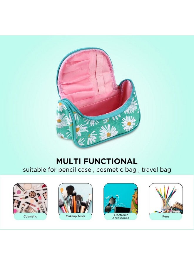 NFI essentials Floral Print Cosmetics Pouch Makeup Pouch, Pack of 5 (L Pink, D Green, Black, Green & Pink) - Image 3