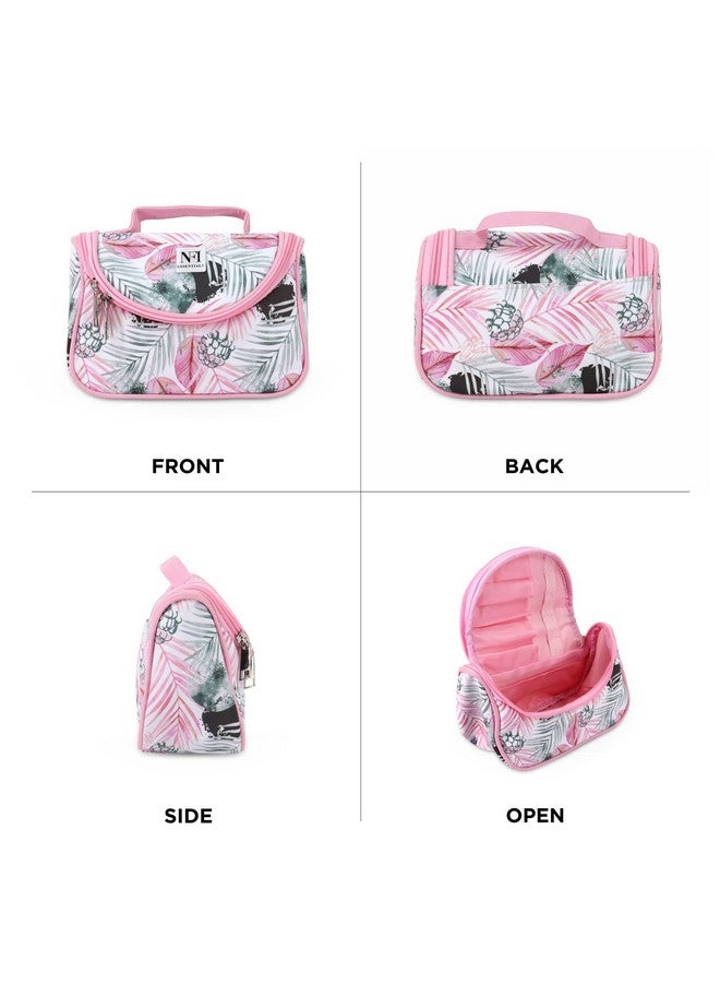 NFI essentials Floral Print Cosmetics Pouch Makeup Pouch, Pack of 5 (L Pink, D Green, Black, Green & Pink) - Image 2