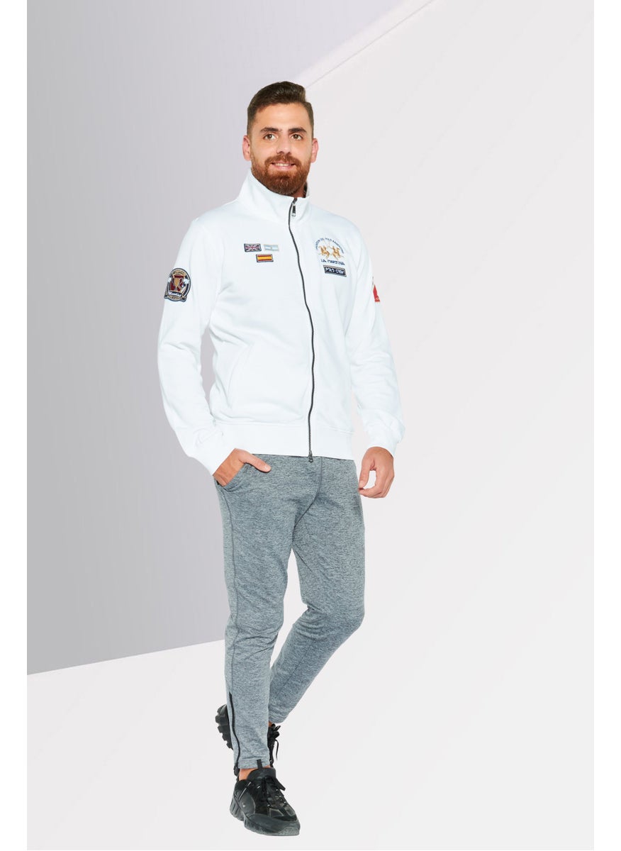 La Martina Men High Neck Long Sleeve Embroidered Logo Sweatshirt, White  - Image 4