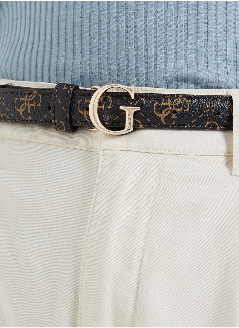 جس Logo Detailed None Allocated Hole  Belt