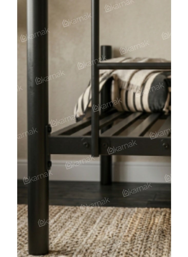 Karnak Casio Heavy Duty Steel Bunk Bed 90 x 190 cm Double Deck Bunk Bed Frame for Home & Shared Spaces (Black) - Image 3