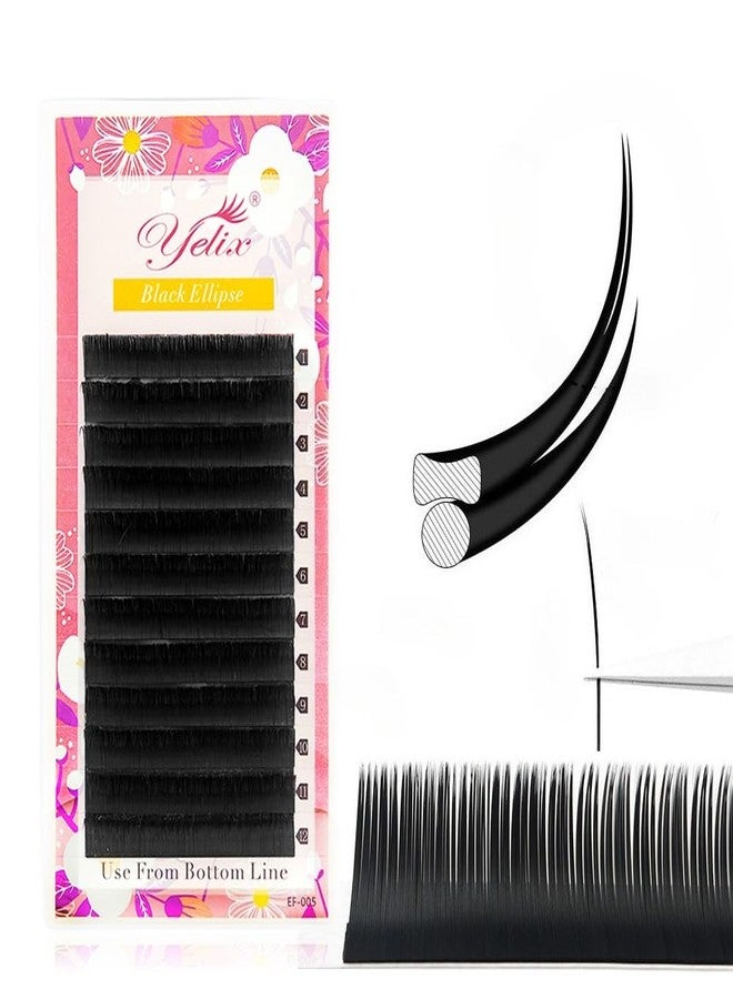 YELIX Flat Eyelash Extensions Black C/D Curl 8-15mm Mixed Length, Easy to Apply Soft Flat Lash Extensions Suitable for Long-Lasting Wear for Salon Lash Artists (0.15 Thickness 8-15mm, D Curl) - Image 1