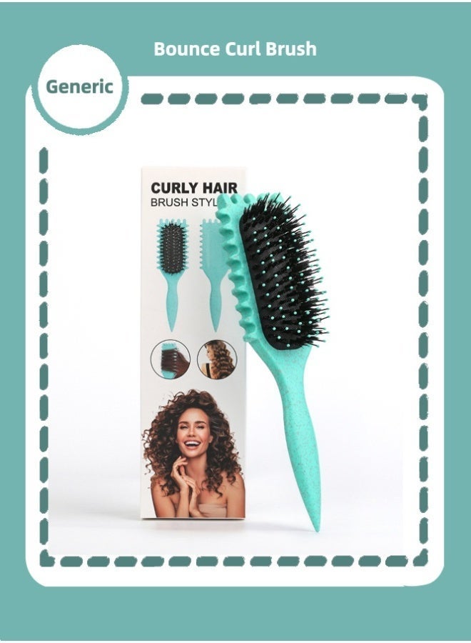 Bounce Curl Brush,Bounce Curl Defining Brush,Curl Defining Brush,Hair Brush Styling Brush,Shaping and Defining Curls for Women Girls (Color :Green) - Image 1