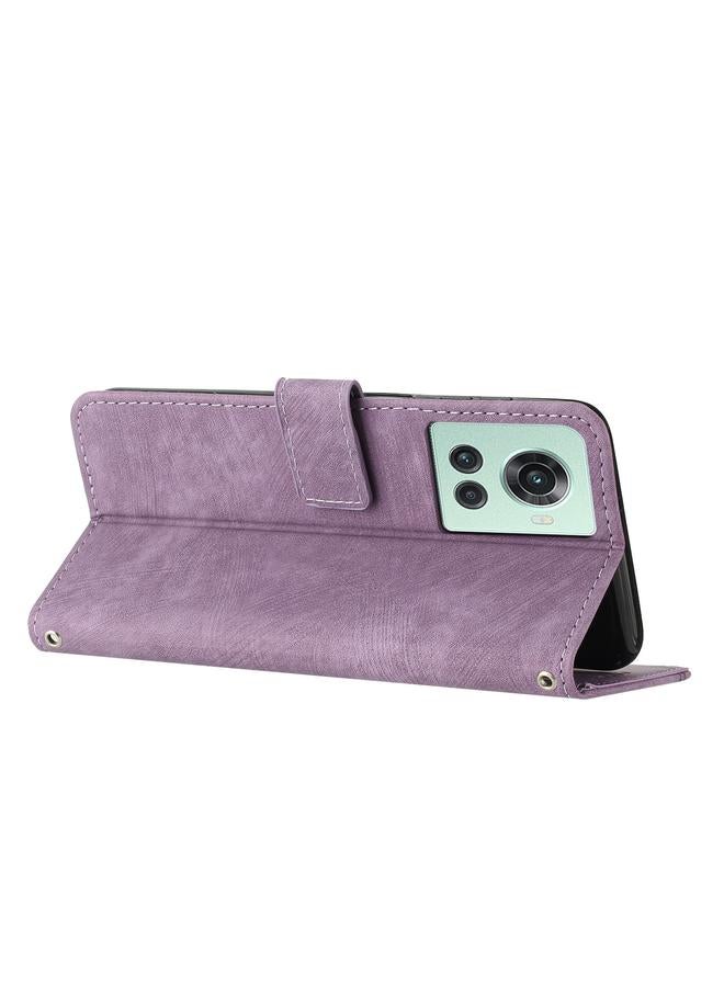 اس-توب جراب هاتف OnePlus Ace 5G من الجلد بتصميم مخطط مع حبل تعليق - Image 3