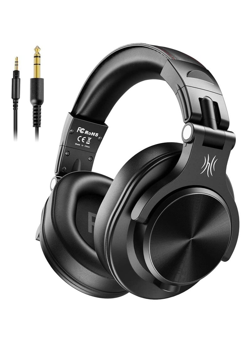 OneOdio A71 Hi-Res Studio Recording Headphones - Wired Over Ear Headphones with SharePort, Professional Monitoring & Mixing Foldable Headphones with Stereo Sound (Black) - Image 1
