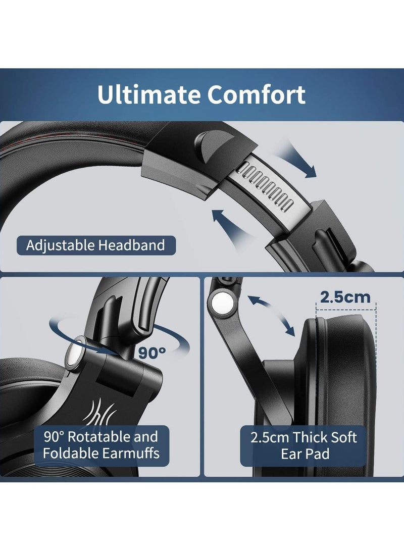 OneOdio A71 Hi-Res Studio Recording Headphones - Wired Over Ear Headphones with SharePort, Professional Monitoring & Mixing Foldable Headphones with Stereo Sound (Black) - Image 3