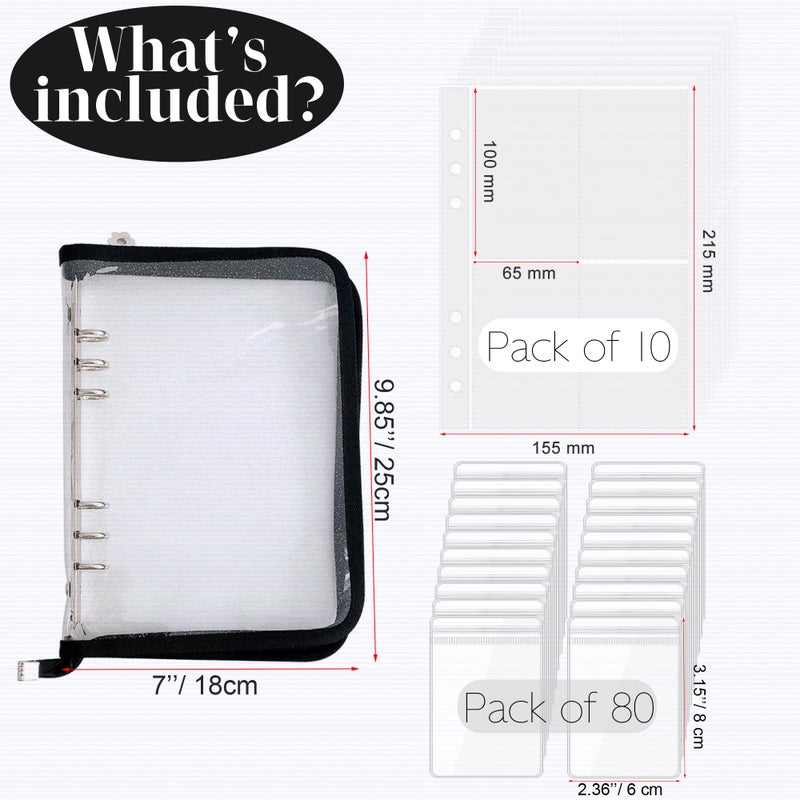 LingLingo Earring Organizer Case Travel Jewelry Organizer Transparent Jewelry Storage Book for Necklace Bracelet Ring Holder with Small Clear Zippered Pouch - Image 4