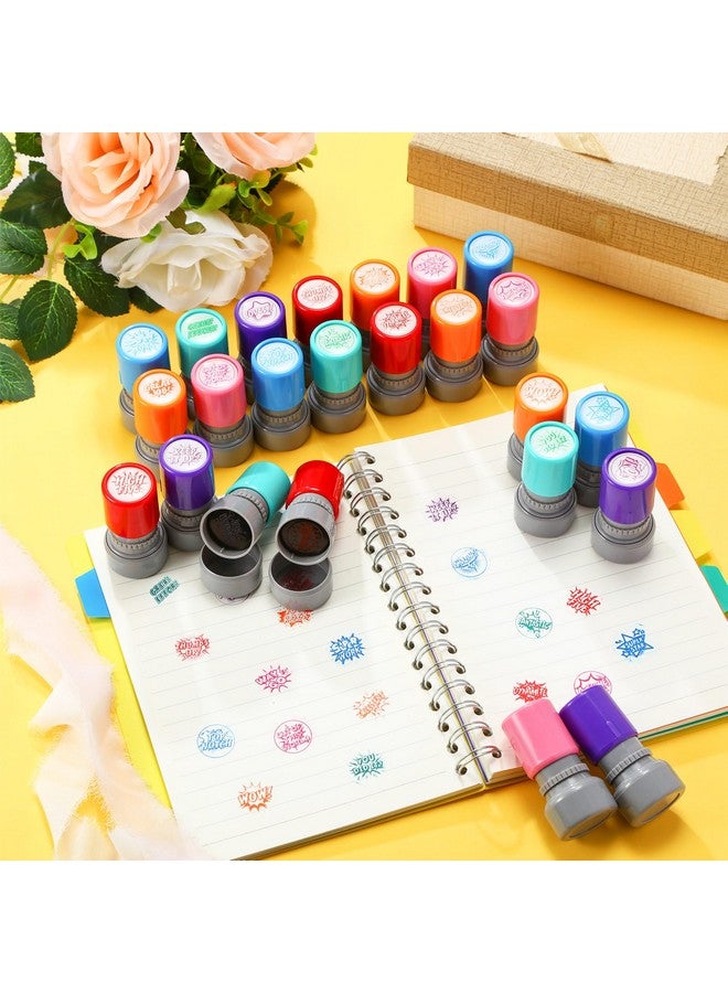 Yinder 24 Pcs Teacher Stamps for Classroom Self Inking Classroom Stamps for Teachers Elementary Colorful Motivational Encouraging Stamp Gifts Christmas(Hero) - Image 4