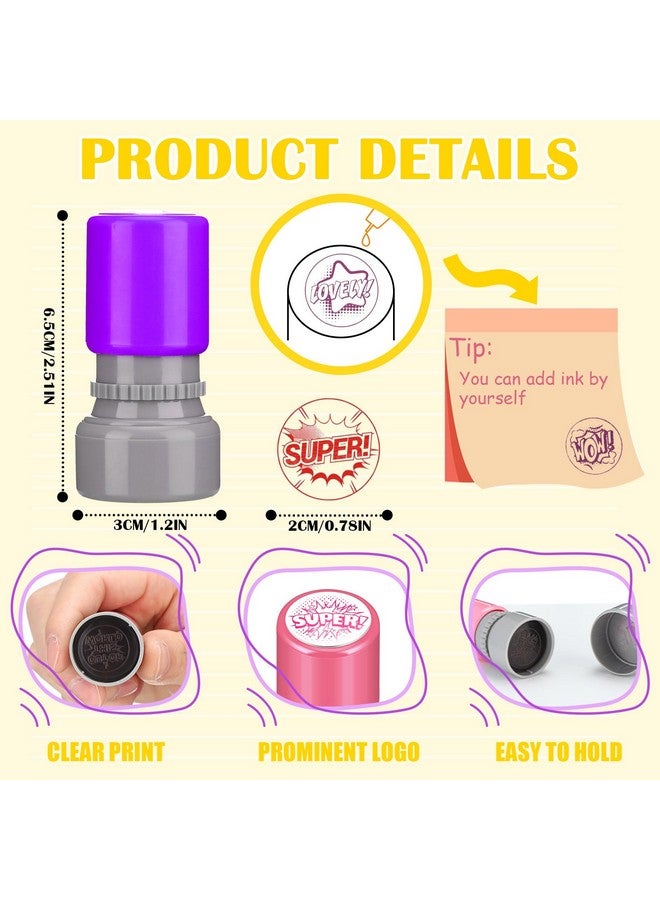 Yinder 24 Pcs Teacher Stamps for Classroom Self Inking Classroom Stamps for Teachers Elementary Colorful Motivational Encouraging Stamp Gifts Christmas(Hero) - Image 2