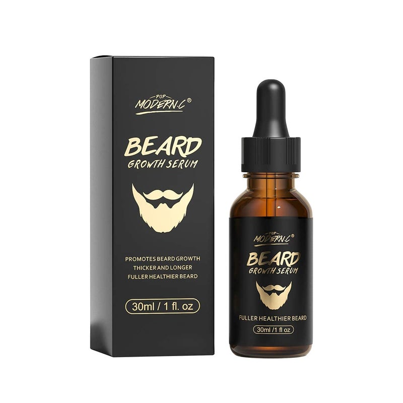 POP MODERN.C Beard Growth Oil With Biotin Caffeine, Stimulate Beard Growth Serum For Facial Hair Treatment, Promote Hair Regrowth For Men Full Longer Masculine Thick Male Beard Gift - Image 1