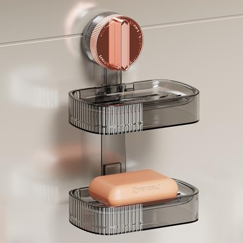 NEVADRILL Vacuum Sucker Soap Box – Punch-Free Wall Mounted Soap Holder for Bathroom & Kitchen, No-Drill Suction Cup Design [ND-1002RG] - Image 1
