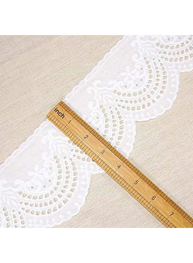 صدفي العيينة الدانتيل تقليم الأبيض، 10 سم واسعة 5 ياردة نسيج القطن الدانتيل تقليم، لحرف الخياطة فستان مفرش المائدة البطانيات الملابس الزينة