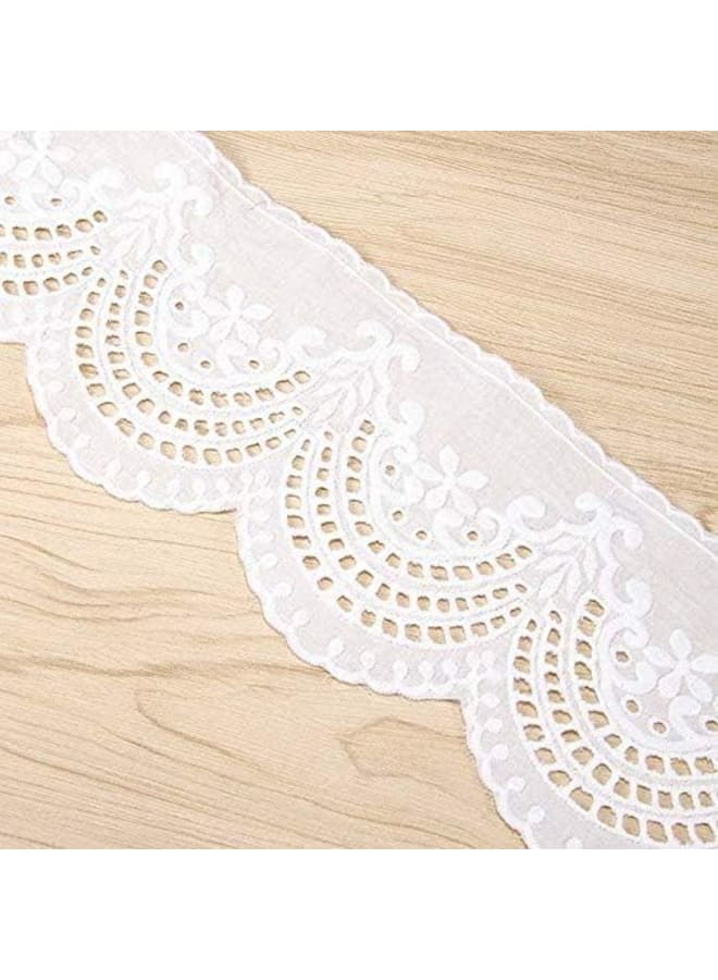 صدفي العيينة الدانتيل تقليم الأبيض، 10 سم واسعة 5 ياردة نسيج القطن الدانتيل تقليم، لحرف الخياطة فستان مفرش المائدة البطانيات الملابس الزينة