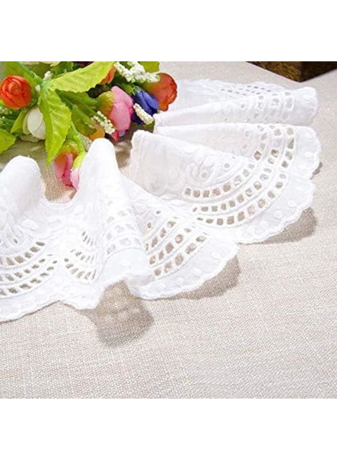صدفي العيينة الدانتيل تقليم الأبيض، 10 سم واسعة 5 ياردة نسيج القطن الدانتيل تقليم، لحرف الخياطة فستان مفرش المائدة البطانيات الملابس الزينة