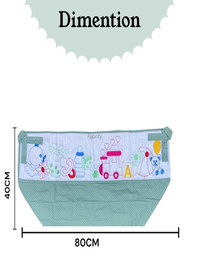 Fabrify Premium Cotton Baby Hammock Ghodiyu/Khoyu Soft Cotton Cloth Swing Cradle Safety with Mosquito Net Cover with Zipper (Pista) - Image 2