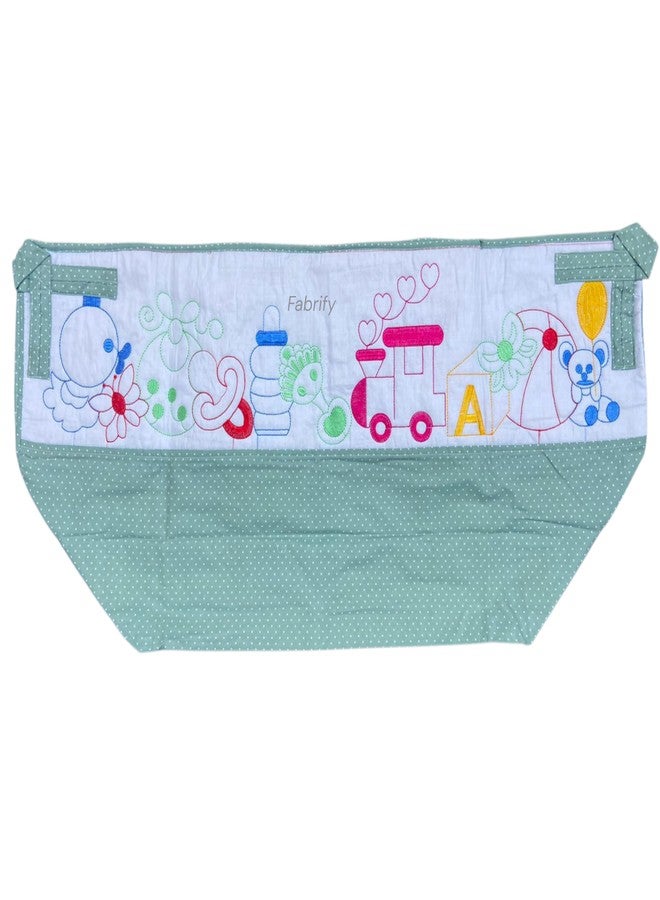 Fabrify Premium Cotton Baby Hammock Ghodiyu/Khoyu Soft Cotton Cloth Swing Cradle Safety with Mosquito Net Cover with Zipper (Pista) - Image 1