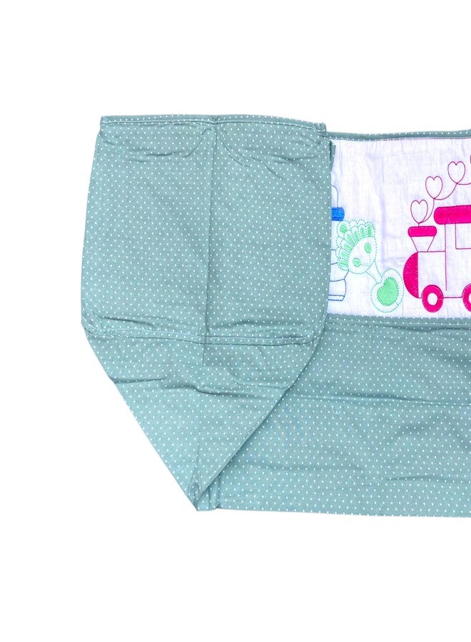 Fabrify Premium Cotton Baby Hammock Ghodiyu/Khoyu Soft Cotton Cloth Swing Cradle Safety with Mosquito Net Cover with Zipper (Pista) - Image 5