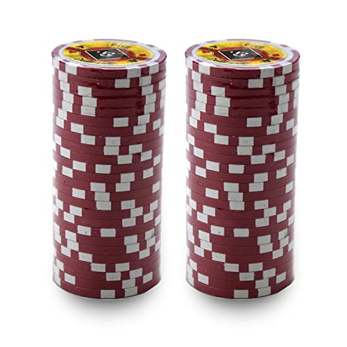Brybelly Black Diamond Poker Chip Heavyweight 14-gram Clay Composite – Pack of 50 ($5 Red) - Image 2