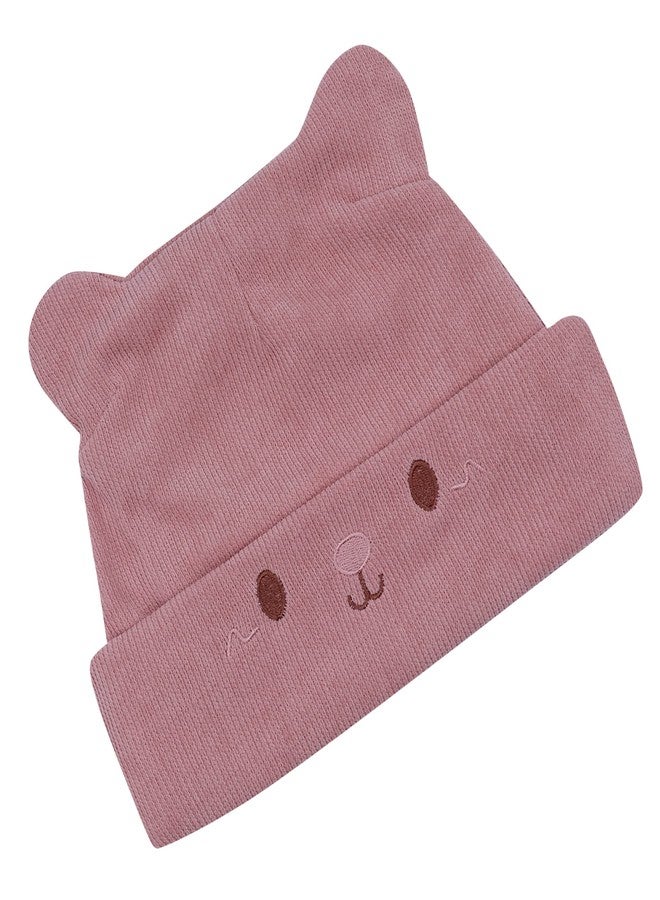 Suillty Women's Teen Girls Knitted Cat Kitty Cuffed Beanie Hat Winter Outdoor Stretchy Ski Skullies Caps Pink - Image 4