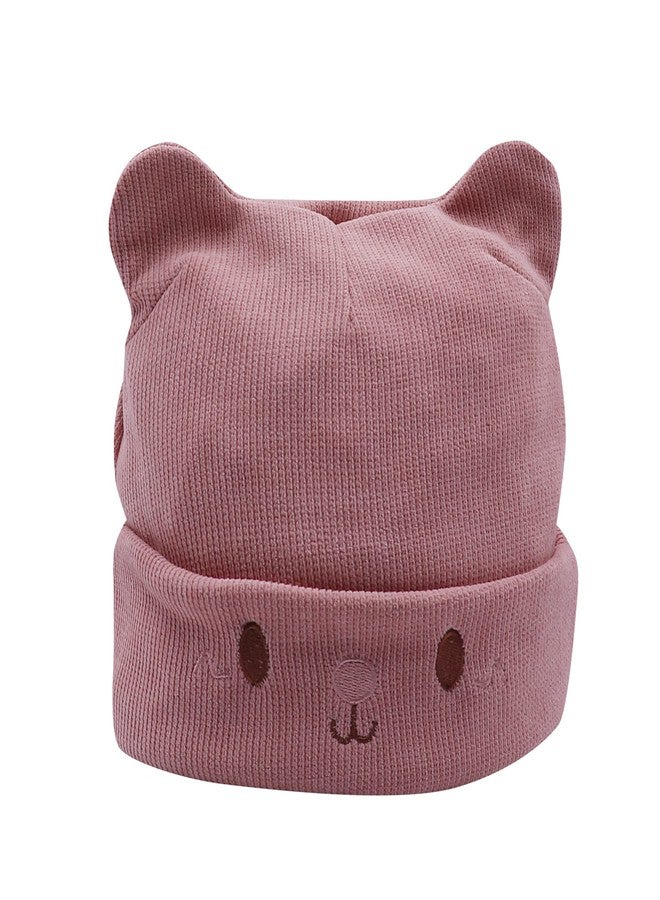 Suillty Women's Teen Girls Knitted Cat Kitty Cuffed Beanie Hat Winter Outdoor Stretchy Ski Skullies Caps Pink - Image 5