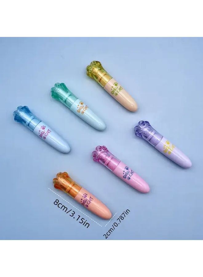 5 Packs 30 Pieces Cat Paw Highlighters 6 Color Markers Portable For School Office - Image 3