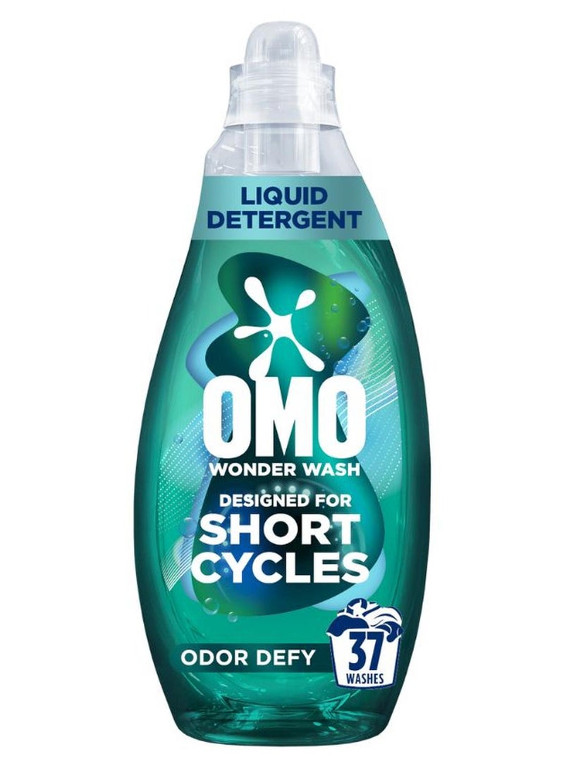 Omo Wonder Wash Liquid Laundry Detergent Odor Defy for Short Cycles Stain Removal in 15 Minutes 1480ml - Image 1