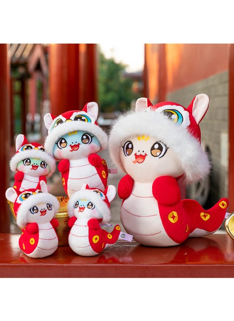 Year Of The Snake Mascot Moe Bao Snake Doll Red Envelope Pendant Company Annual Meeting Gift Zodiac Snake Plush Toy Doll Batch-Specifications:25cm Cute Snake With Random Colors-Color:Red