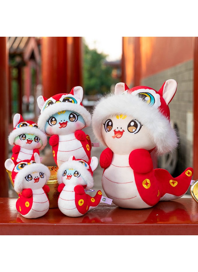 Year Of The Snake Mascot Moe Bao Snake Doll Red Envelope Pendant Company Annual Meeting Gift Zodiac Snake Plush Toy Doll Batch-Specifications:25cm Cute Snake With Random Colors-Color:Red  - Image 1
