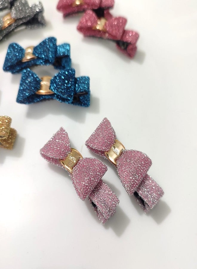 ZUGAD Hair Bow Clip, Girl Fancy Clip, Luxury Claw Hair Clip Glitter Design for Baby and Kids Girl, Toddler, 10 Pcs Head Accessory Trendy Fashionable (Age 2-12) (10 PC Glitter Hair Bow) - Image 2