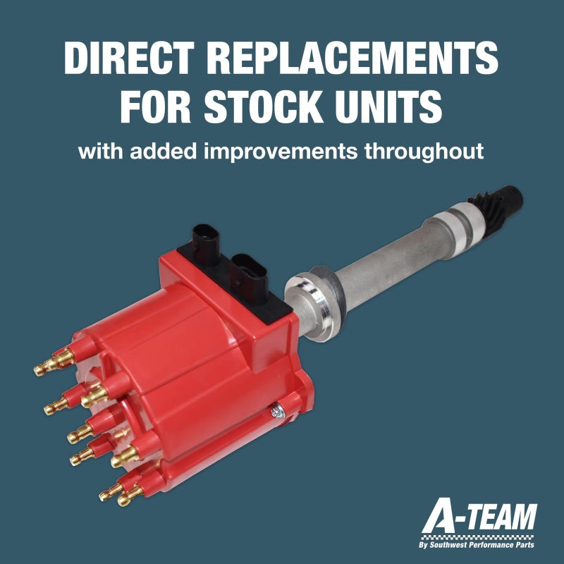 A-Team Performance EFI TBI Distributor - Headers & Coil - Ready to Run Distributor - Compatible With GMC, Chevy Pickup Truck & Camaro - 87-97 5.0L/5.7L/7.4L - Red Cap - Image 4