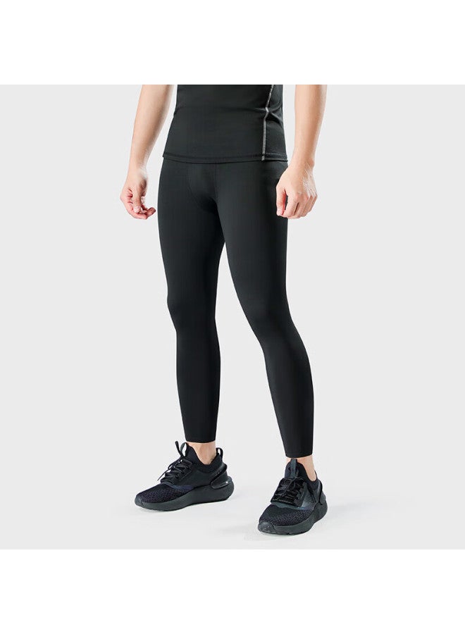 Fandimu Men's Fleece-lined Sports Compression Leggings Two-piece Set High Elastic Breathable Fitness Running Warm Training Tights - Image 3