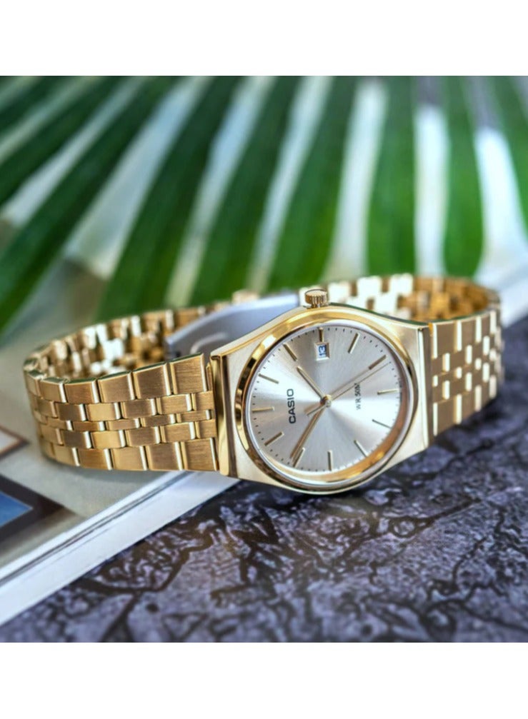 CASIO ساعة يد رجالية ريترو تناظرية كوارتز بحزام من الفولاذ المقاوم للصدأ MTP-B145G-9AVEF - Image 5