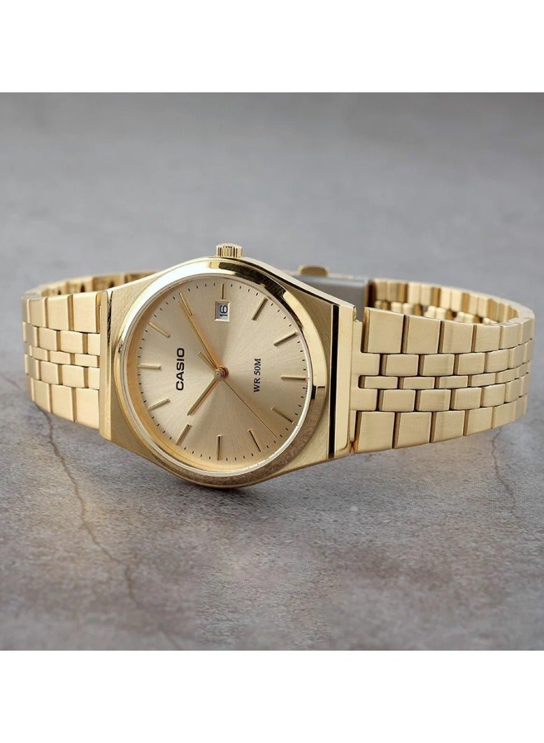 CASIO ساعة يد رجالية ريترو تناظرية كوارتز بحزام من الفولاذ المقاوم للصدأ MTP-B145G-9AVEF - Image 4