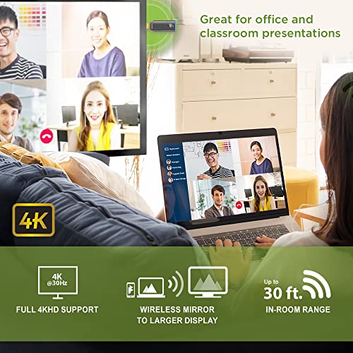 IOGEAR Mini Wireless 4K HDMI Video Screen Sharing Adapter - Wireless 2.4/5GHz w/WPA-2 Security - Up to 30Ft - Low Latency - Phone, Tablet, PC - Win Mac OS iOS Android Chrome - GWAVR4K - Image 4
