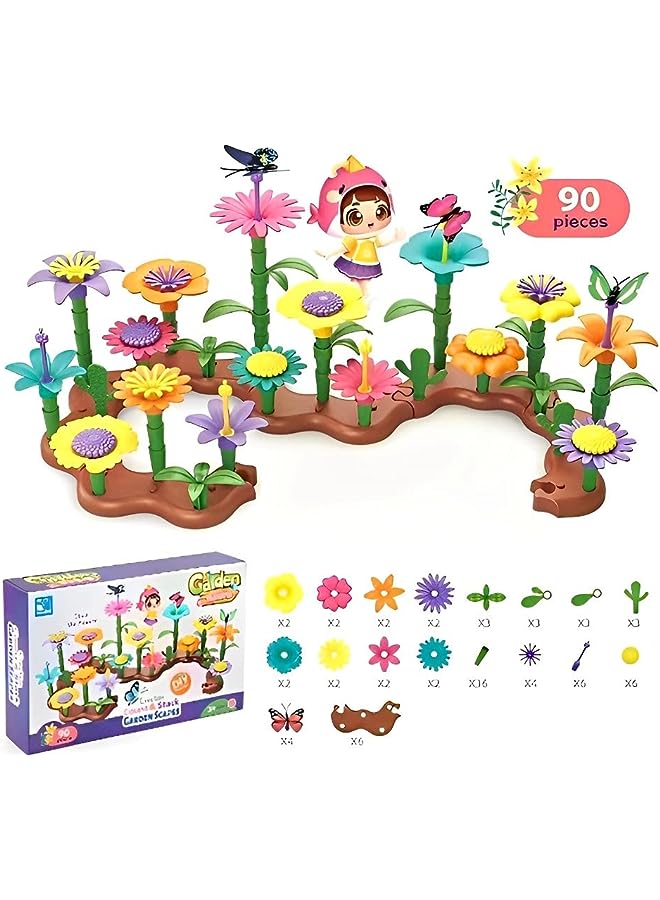 IAF Colored Flowers Assembling (90) pcs, Development Thinking for Toddlers Kids, Early Learning Toys, for Age 3+ Year Old, Fun & Perfect Gift - Image 1