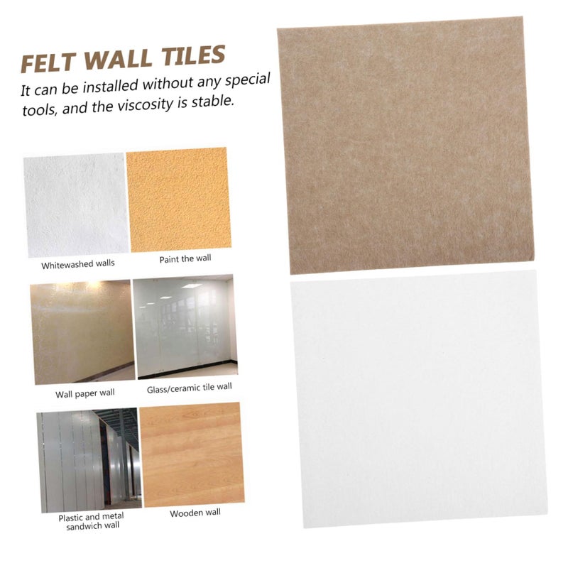 4PCS Felt Square Bulletin Board Tiles Wall Mounted Pin Memo Office Decor - Image 4