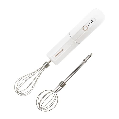 Chidoyii Cordless Hand Mixer, Foldable Design Handheld Electric Whisk with 3 Speed Modes, Hand Held Egg Beater with 2 Detachable Stir Whisks (White) - Image 1