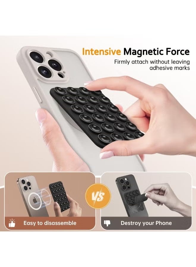 Magnetic Suction Cup Phone Mount for MagSafe Case, Removable Silicone Sticky Grip for iPhone 12/13/14/15/16, Hands-Free Selfies and Videos for TikTok & Instagram Influencer/Creator - Image 4