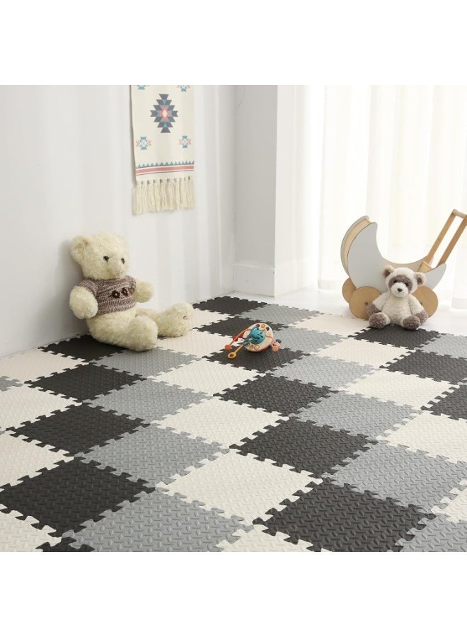 ZERIFAM Interlocking EVA Foam Mats,16 Tiles Extra Thick Soft Interlocking Foam Floor Tiles for Toddler Kids,Floor Soft Non-Toxic Baby Play mats for Gym, Nursery, Playroom - Image 1
