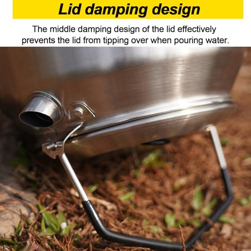 VEADOOLLY Camping Kettle Outdoor Campfire Camp Kettle, 1L Stainless Steel camping tea kettle Coffee Pot, Portable Lightweight Teapot Fast Heating Boiling Water, Ideal for Hiking Picnic Travel, Silver - Image 5
