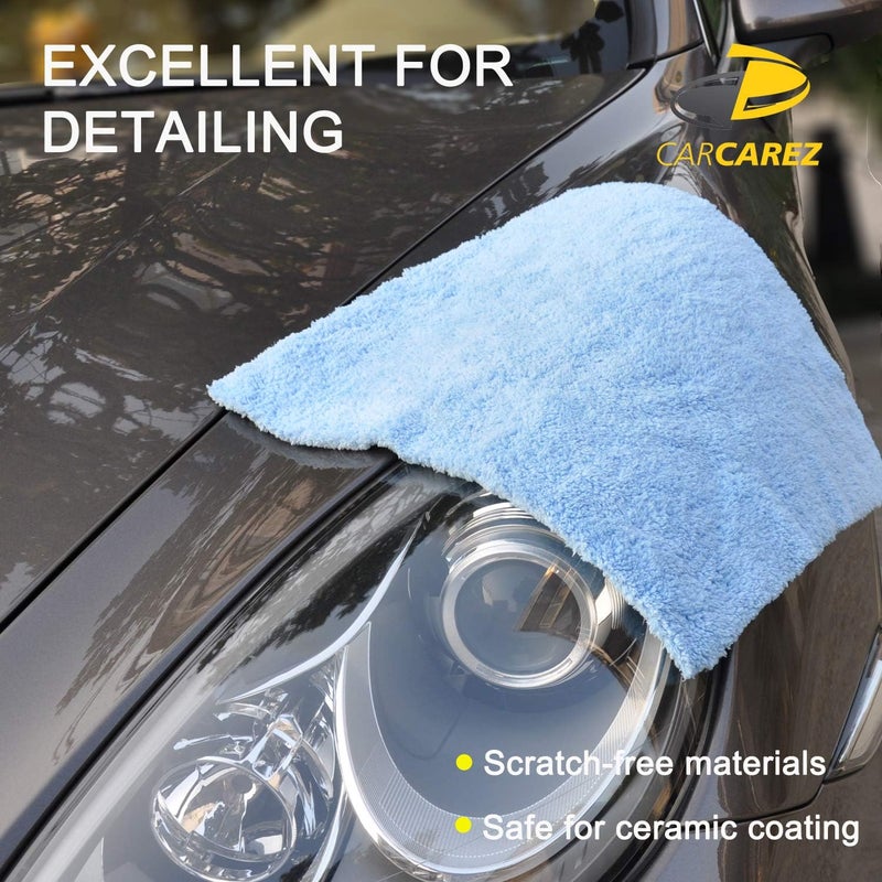 CARCAREZ Microfiber Towels for Cars, Car Drying Wash Detailing Towel with Plush Edgeless Microfiber Cloth (Multi) - Image 5
