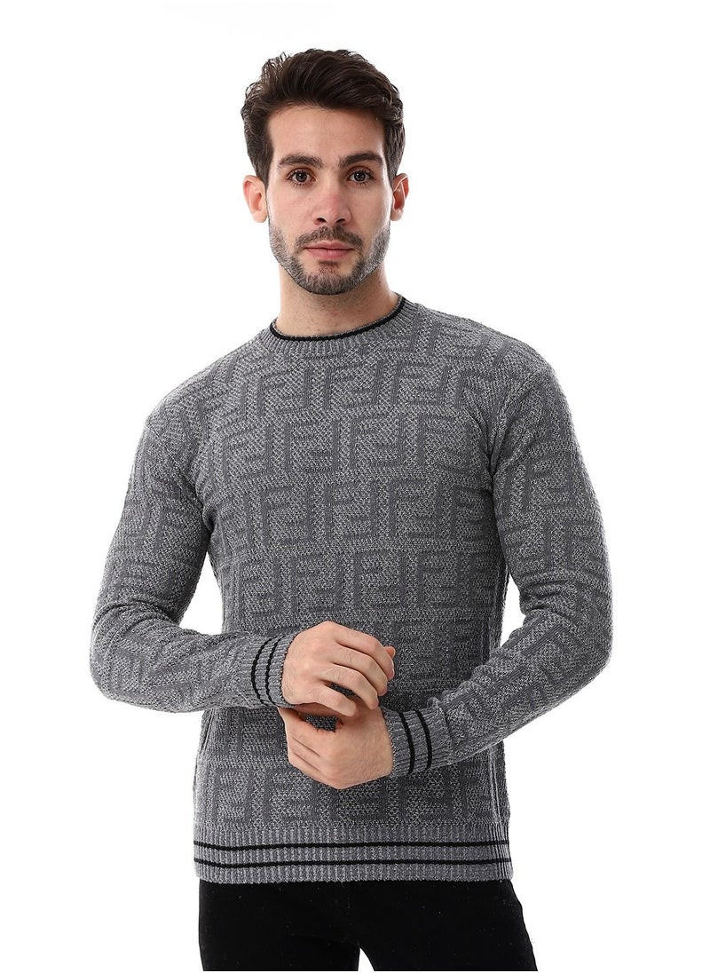 Caesar Wool Mens Pullover With Multi Design  - Image 1