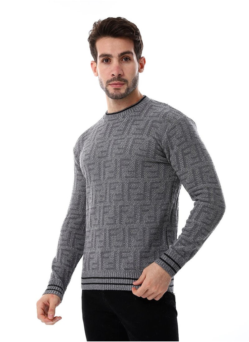 Caesar Wool Mens Pullover With Multi Design  - Image 3
