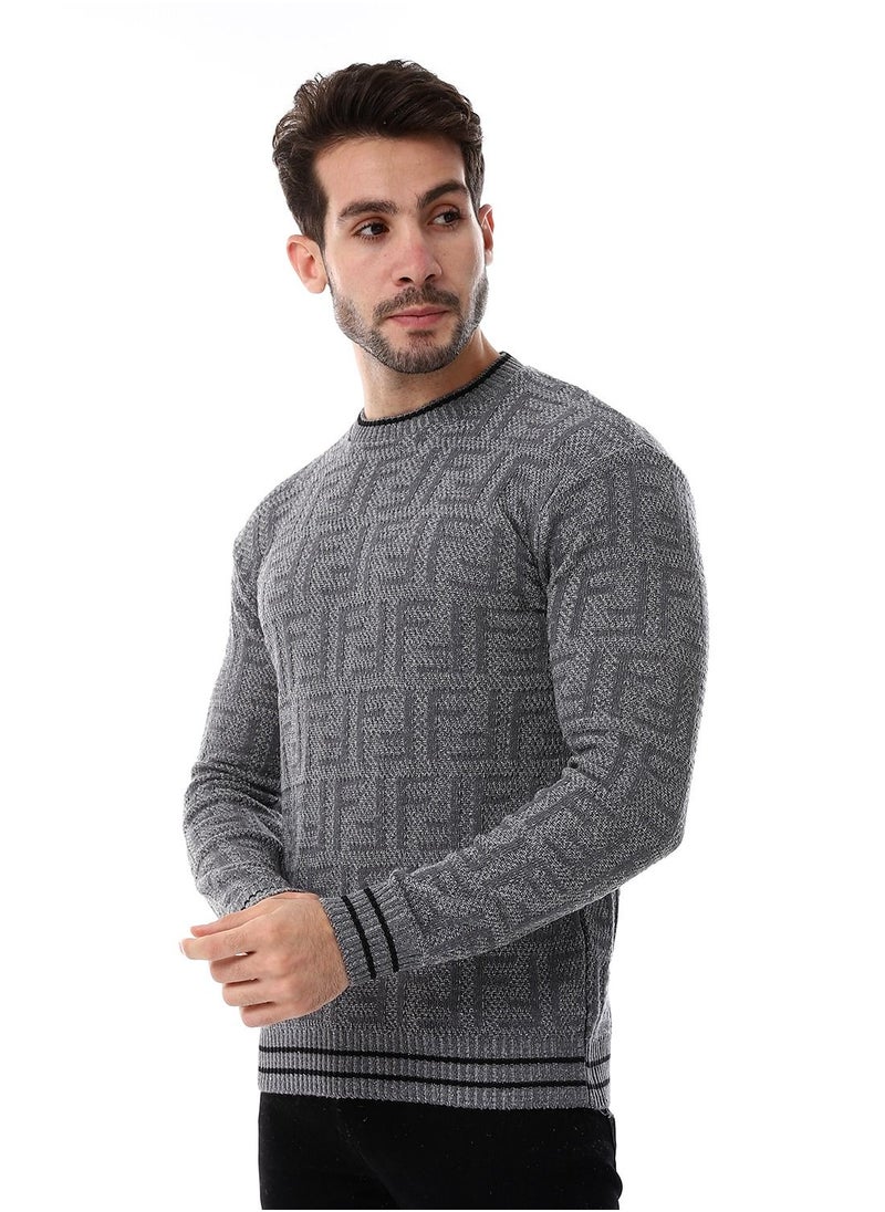 Caesar Wool Mens Pullover With Multi Design  - Image 2