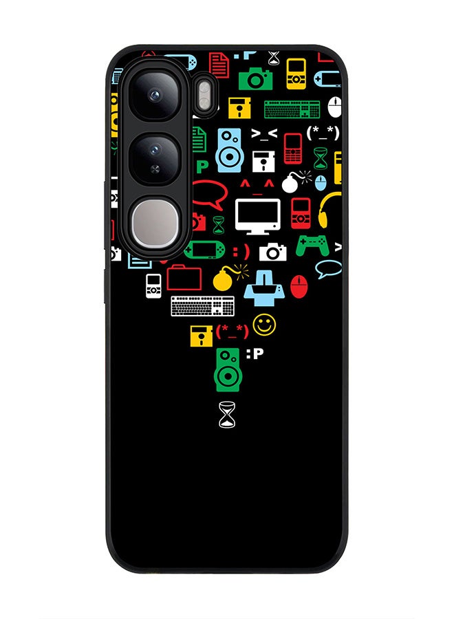 Stylizedd For vivo V40 Lite Case,Slim fit Camera Protection, Shockproof Thin Phone cover - Convergence (Black) - Image 1