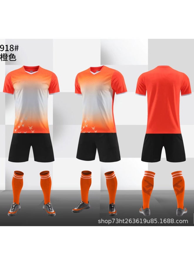 918 Orange Short Sleeve Football Jersey - Image 1