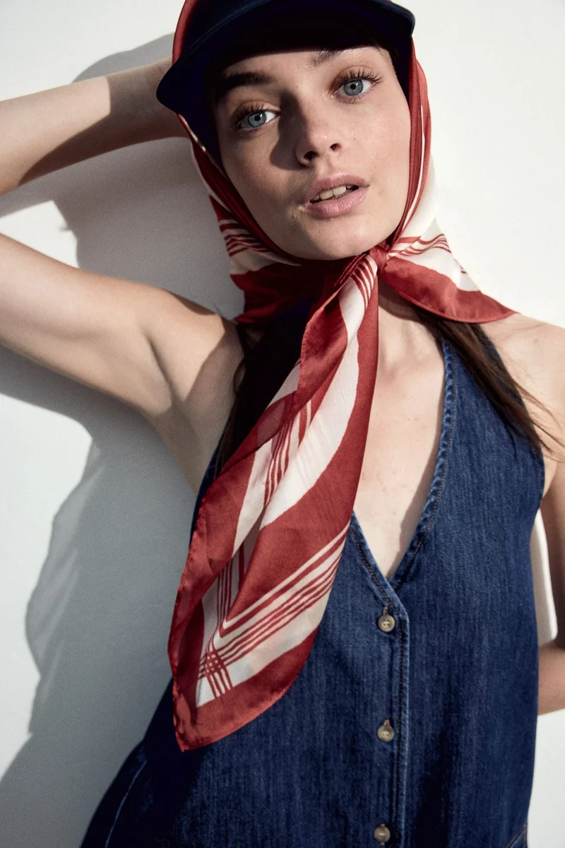 H&M Halterneck denim waistcoat