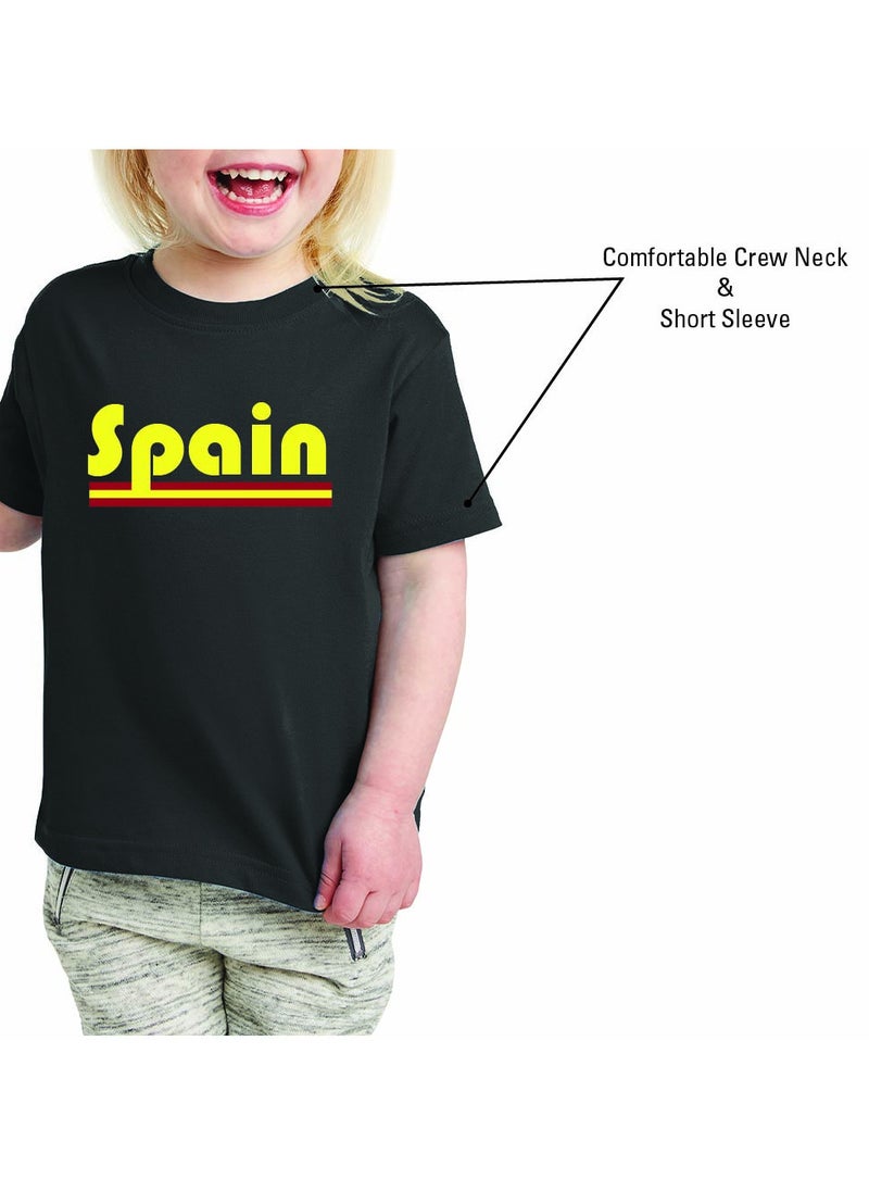 Generic - Spain Kids T-Shirt for Girls - Round Neck Short Sleeve Cotton T-Shirt - Soft and Comfortable Kids Girls Tshirt - Perfect for Spanish Souvenirs - Image 1