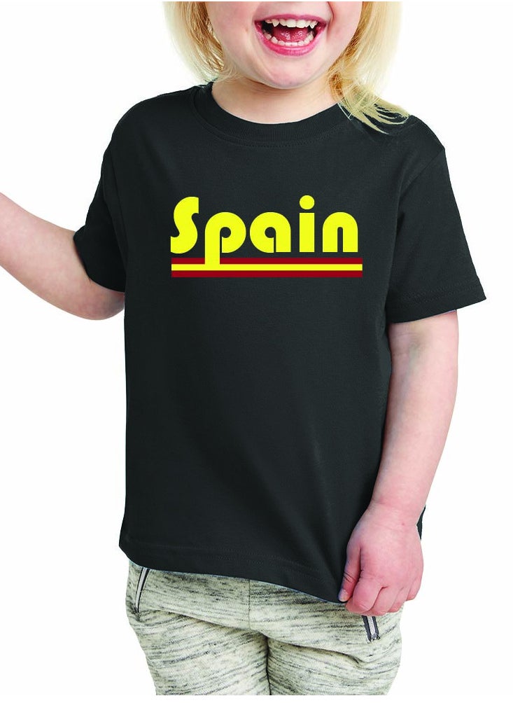 Generic - Spain Kids T-Shirt for Girls - Round Neck Short Sleeve Cotton T-Shirt - Soft and Comfortable Kids Girls Tshirt - Perfect for Spanish Souvenirs - Image 1